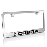 Ford Mustang Cobra Metal Chrome Finish License Plate Frame Official Licensed
