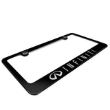 Infiniti Word Logo Black Zinc License Plate Frame Official Licensed