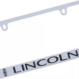 Lincoln Dual Logo Chrome Solid Brass License Plate Frame Official Licensed