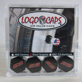4pcs Chevrolet Camaro SS Logo ABS Black Tire Stem Valve Caps Official Licensed