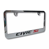 Honda Civic Si Logo Chrome Zinc Metal License Plate Frame Official Licensed