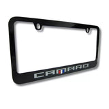 Chevrolet Camaro Engraved Logo Black Zinc License Plate Frame Official Licensed