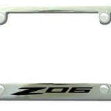 Chevrolet Corvette Z06 Logo Chrome Brass License Plate Frame Official Licensed