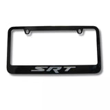 Dodge SRT Engraved Logo Black Zinc Metal License Plate Frame Official Licensed