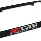 Chevrolet Z06 Logo Black Zinc Metal License Plate Frame Official Licensed