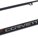 Chevrolet Corvette C6 Dual Logo Black License Plate Frame Official Licensed