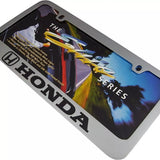 Honda Emblem Logo Chrome Solid Brass License Plate Frame Official Licensed