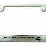 Chevrolet Stingray Logo Solid Chrome Brass License Plate Frame Official Licensed