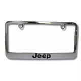 Jeep Engraved Logo Chrome Zinc Metal License Plate Frame Official Licensed