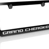 Jeep Grand Cherokee Logo Black Zinc Metal License Plate Frame Official Licensed