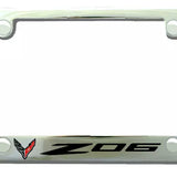 Chevrolet Corvette Z06 Logo Chrome Brass License Plate Frame Official Licensed