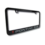 Pontiac G8 Engraved Logo Black Zinc License Plate Frame Official Licensed