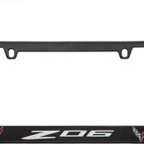 Corvette C8 Z06 2 Logo Black License Plate Frame Official Licensed