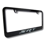 Dodge SRT Engraved Logo Black Zinc Metal License Plate Frame Official Licensed