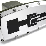 Tow Hitch Cover Plug for Hummer H2 - Polished Chrome - 2-inch Billet