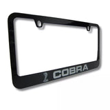 Ford Mustang Cobra Emblem Logo Black Zinc License Plate Frame Official Licensed