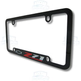Chevrolet Z71 Engraved Logo Black Zinc License Plate Frame Official Licensed