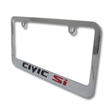 Honda Civic Si Logo Chrome Zinc Metal License Plate Frame Official Licensed