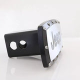 Jeep Logo Engraved Emblem Black Aluminum Tow Hitch Cover Official Licensed