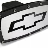 Chevrolet Bowtie Engraved Emblem Black Aluminum Tow Hitch Cover Official License