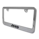 Jeep Engraved Logo Chrome Zinc Metal License Plate Frame Official Licensed