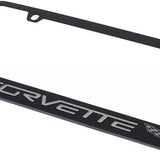 Chevrolet Corvette C6 Dual Logo Black License Plate Frame Official Licensed