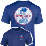 Ford Mustang Shelby Cobra Snake Logo Cotton T-Shirt Blue Official Licensed