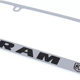 Dodge Ram Dual Logo Chrome Solid Brass License Plate Frame Official Licensed
