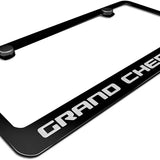 Jeep Grand Cherokee Logo Black Zinc Metal License Plate Frame Official Licensed
