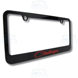 Dodge Challenger Red Logo Black Zinc Metal License Plate Frame Official Licensed