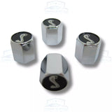 4pcs Ford Mustang Cobra Logo ABS Chrome Tire Stem Valve Caps Official Licensed