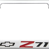 Chevrolet Z71 Logo Chrome Zinc Metal License Plate Frame Official Licensed