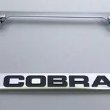Ford Mustang Cobra Dual Logo Chrome License Plate Frame Official License