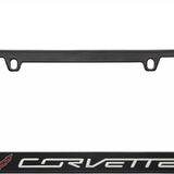 Chevrolet Corvette C7 Flag Logo Black Zinc License Plate Frame Official Licensed