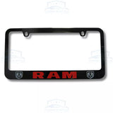 RAM Dual Engraved Logo Black Zinc License Plate Frame Official Licensed