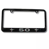 Ford Mustang 5.0 Logo Black Zinc Metal License Plate Frame Official Licensed