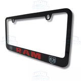 RAM Dual Engraved Logo Black Zinc License Plate Frame Official Licensed