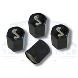 4pcs Ford Mustang Cobra Logo ABS Black Tire Stem Valve Caps Official Licensed