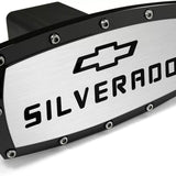 Chevrolet Silverado Engraved Black Aluminum Tow Hitch Cover Official Licensed