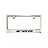 Chevrolet Corvette C8 Z06 Logo Chrome Brass License Plate Frame Official License
