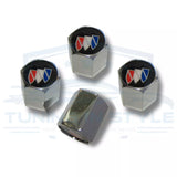 4pc BUICK Logo Premium ABS Plastic Chrome Tire Stem Valve Caps Official Licensed