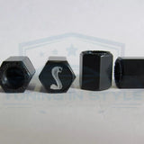 4pcs Ford Mustang Cobra Logo ABS Black Tire Stem Valve Caps Official Licensed
