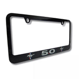 Ford Mustang 5.0 Logo Black Zinc Metal License Plate Frame Official Licensed
