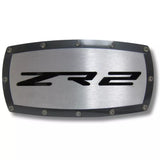 Chevrolet ZR2 Logo Billet Aluminum Tow Black Hitch Cover Plug Official Licensed