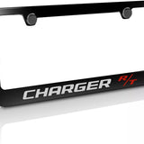 Dodge Charger R/T Logo Black Zinc Metal License Plate Frame Official Licensed