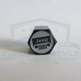 4pc JEEP Grill Premium ABS Plastic Black Tire Stem Valve Caps Official Licensed