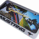 Ford Mustang Dual Logo Chrome Solid Brass License Plate Frame Official Licensed
