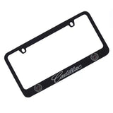 Cadillac Emblem Dual Logo Black Zinc Metal License Plate Frame Official Licensed