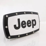 Jeep Logo Engraved Emblem Black Aluminum Tow Hitch Cover Official Licensed