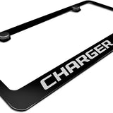 Dodge Charger R/T Logo Black Zinc Metal License Plate Frame Official Licensed